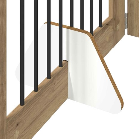 Hondenhekje met standaards 2 pcs Artisanaal eiken 80 x 100 cm 7