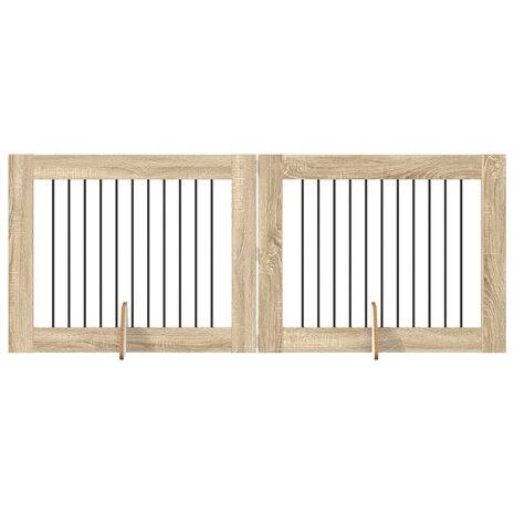 Hondenhekje met standaards 2 pcs Sonoma Eiken 100 x 80 cm 2