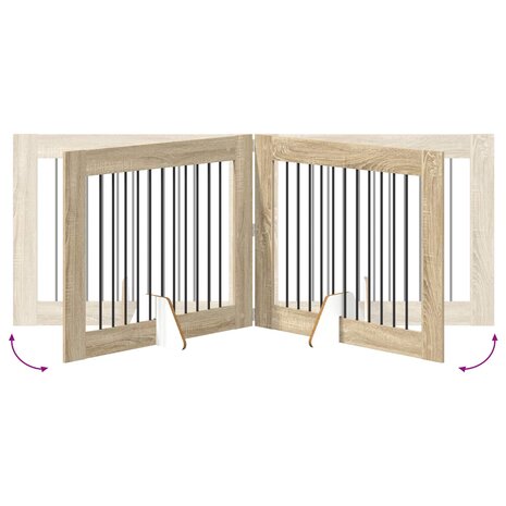 Hondenhekje met standaards 2 pcs Sonoma Eiken 100 x 80 cm 8