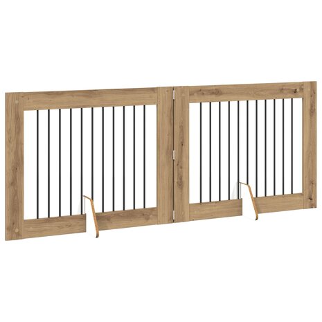 Hondenhekje met standaards 2 pcs Artisanaal eiken 100 x 80 cm 4