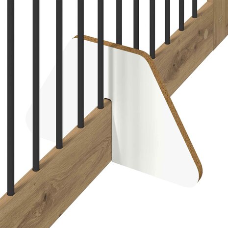 Hondenhekje met standaards 2 pcs Artisanaal eiken 100 x 80 cm 7