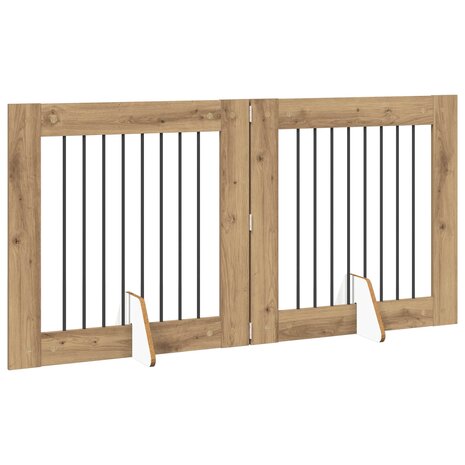 Hondenhekje met standaards 2 pcs Artisanaal eiken 80 x 80 cm 4