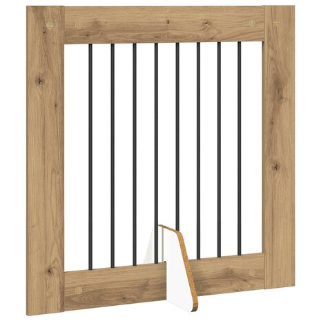 Hondenhekje met standaards 2 pcs Artisanaal eiken 80 x 80 cm 5