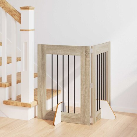 Hondenhekje met standaards 2 pcs Sonoma Eiken 60 x 80 cm 1