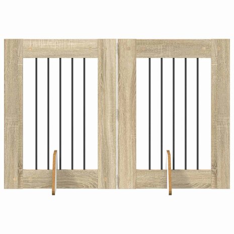 Hondenhekje met standaards 2 pcs Sonoma Eiken 60 x 80 cm 2