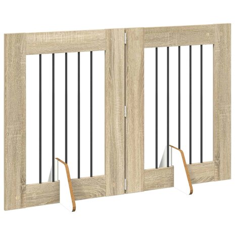 Hondenhekje met standaards 2 pcs Sonoma Eiken 60 x 80 cm 4