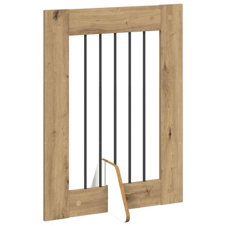 Hondenhekje met standaards 2 pcs Artisanaal eiken 60 x 80 cm 5