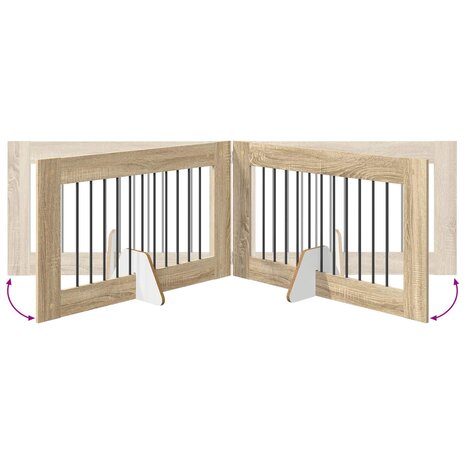 Hondenhekje met standaards 2 pcs Sonoma Eiken 100 x 60 cm 8