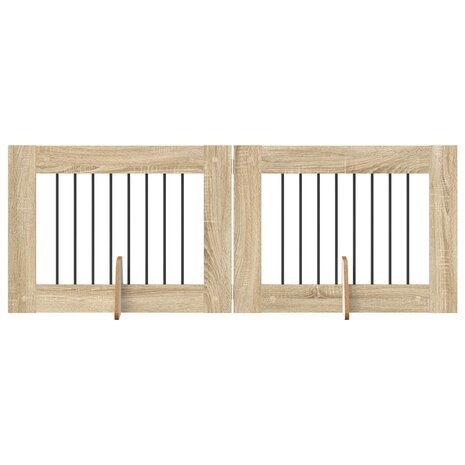 Hondenhekje met standaards 2 pcs Sonoma Eiken 80 x 60 cm 2
