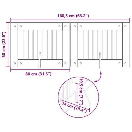 Hondenhekje met standaards 2 pcs Sonoma Eiken 80 x 60 cm 10
