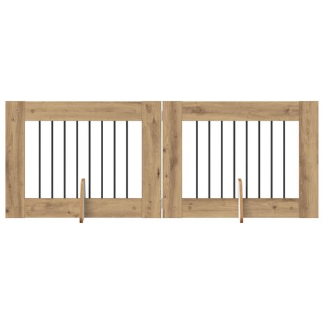 Hondenhekje met standaards 2 pcs Artisanaal eiken 80 x 60 cm 2