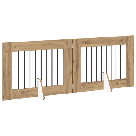 Hondenhekje met standaards 2 pcs Artisanaal eiken 80 x 60 cm 4