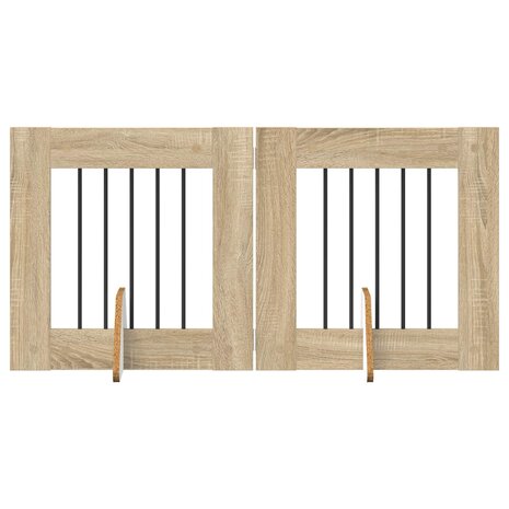 Hondenhekje met standaards 2 pcs Sonoma Eiken 60 x 60 cm 2