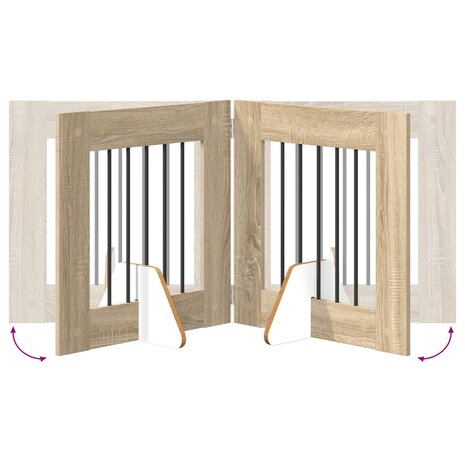 Hondenhekje met standaards 2 pcs Sonoma Eiken 60 x 60 cm 8