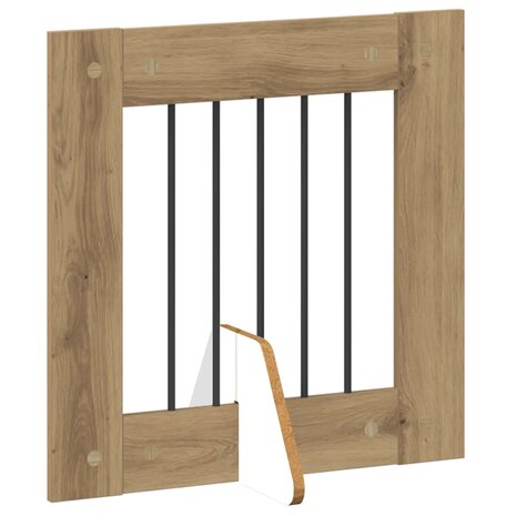 Hondenhekje met standaards 2 pcs Artisanaal eiken 60 x 60 cm 5