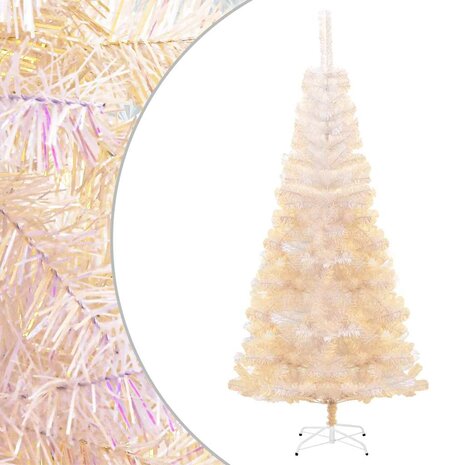Kunstkerstboom met iriserende uiteinden 180 cm PVC wit 1