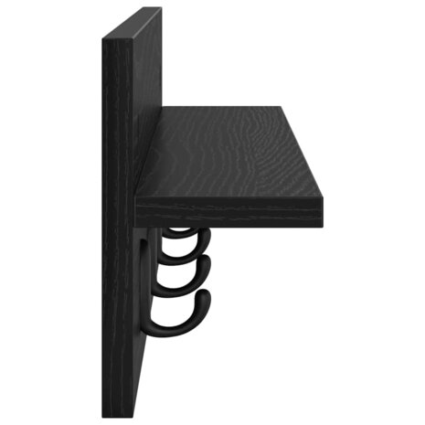 Wandgemonteerde kapstok Zwart Eiken 60 x 10,5 x 18 cm 6