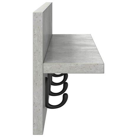 Wandgemonteerde kapstok Beton Grijs 60 x 10,5 x 18 cm 6