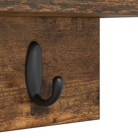 Wandgemonteerde kapstok Gerookt eiken 60 x 10,5 x 18 cm 9