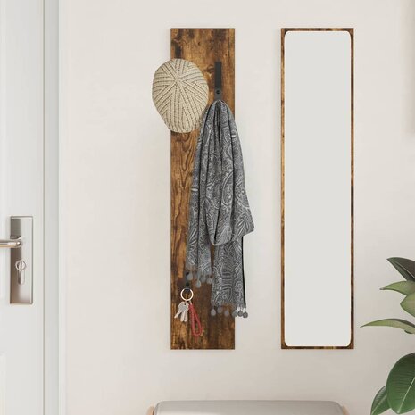 Wandgemonteerde kapstok Gerookt eiken 20 x 1,5 x 100 cm 4
