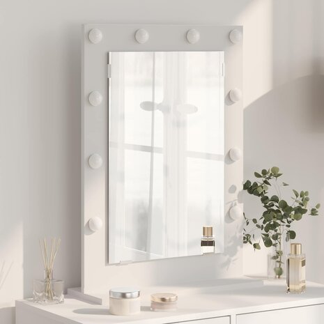 Make-up spiegel Wit 70 x 50 x 18 cm Glas en Hout met Kunststof 1