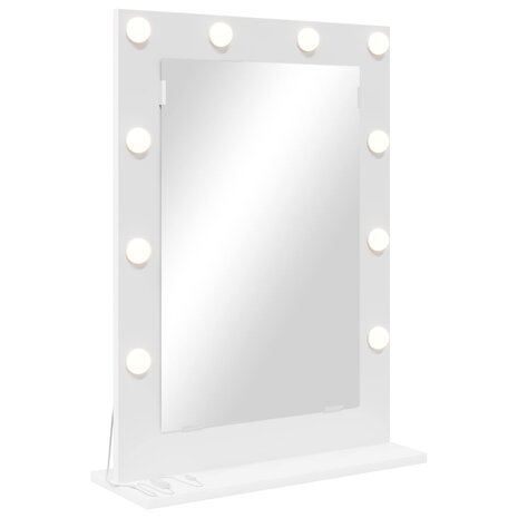 Make-up spiegel Wit 70 x 50 x 18 cm Glas en Hout met Kunststof 2