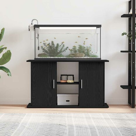 Aquariumstandaard Zwart Eiken 101x41x58 cm Bewerkt Hout 3