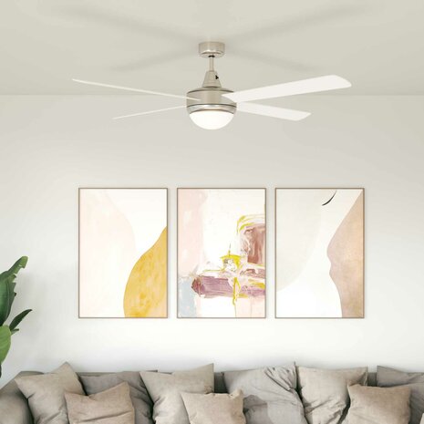 Plafondventilator met licht en afstandsbediening &Oslash; 130 cm Wit 1