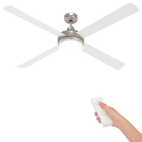 Plafondventilator met licht en afstandsbediening &Oslash; 130 cm Wit 2