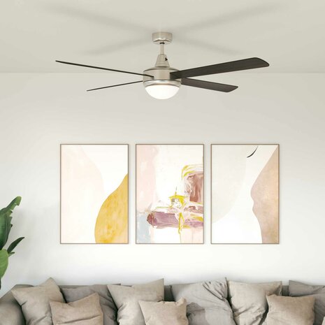 Plafondventilator met licht en afstandsbediening &Oslash; 130 cm 1