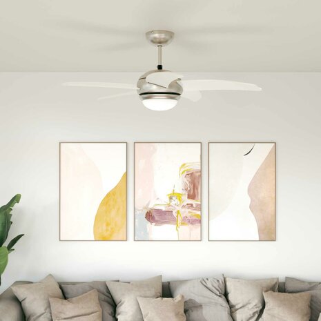 Plafondventilator met licht en afstandsbediening &Oslash; 110 cm 1