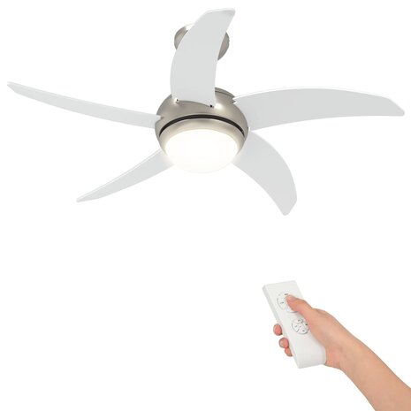 Plafondventilator met licht en afstandsbediening &Oslash; 110 cm Wit 2