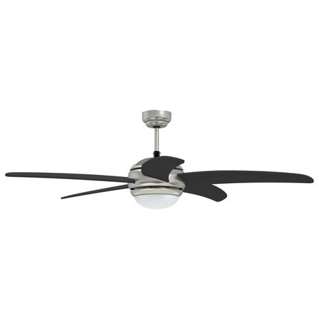 Plafondventilator met licht en afstandsbediening &Oslash; 130 cm Zwart 4