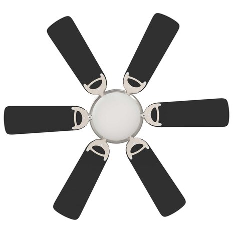 Plafondventilator met licht &Oslash; 82 cm Zwart 5