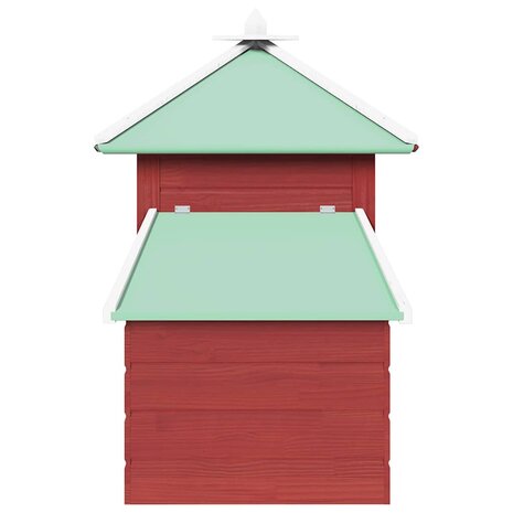 Kippenhok met nestkast 190x72x102 massief vurenhout rood 5