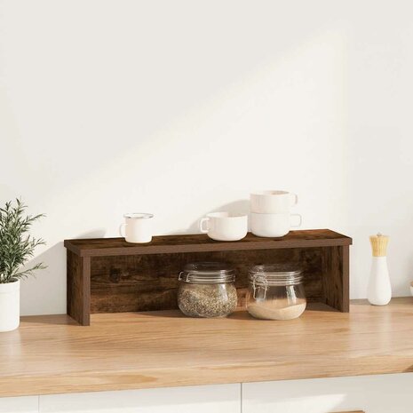 Keukenrek stapelbaar 60x15x16 cm bewerkt hout gerookt eiken 2