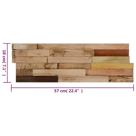 Wandpanelen 10 st 1,03 m&sup2; hergebruikt teakhout 6
