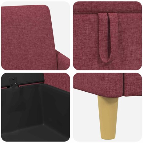 Bank met opslag Wijnrood 72 x 78 x 87 cm Polyester 7