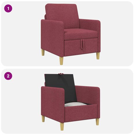 Bank met opslag Wijnrood 72 x 78 x 87 cm Polyester 8
