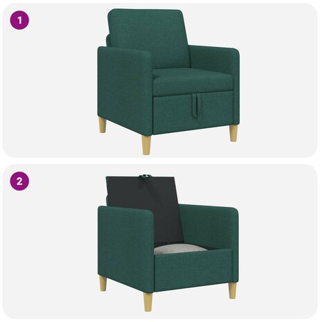 Bank met opslag Donkergroen 72 x 78 x 87 cm Polyester 8