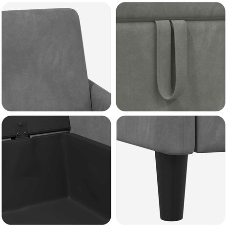 Bank met opslag Donkergrijs 72 x 78 x 87 cm Polyester 7