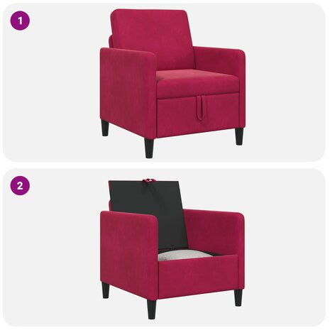 Bank met opslag Wijnrood 72 x 78 x 87 cm Polyester 8