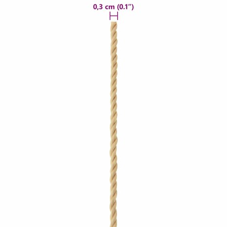 Boottouw 50 m 0.3 Naturel PP 7