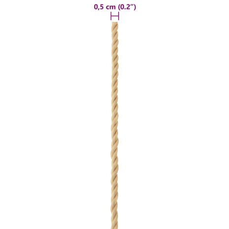 Boottouw 25 m 0.5 Naturel PP 7