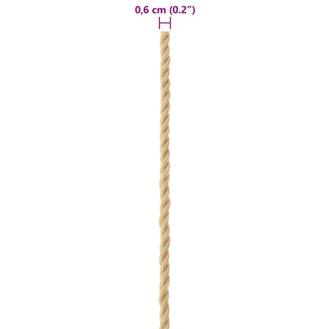 Boottouw 25 m 0.6 Naturel PP 7