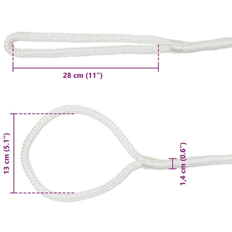 Boottouw 6 m 1.4 Wit Polyester 7