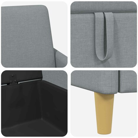 Bankenset met opbergruimte 2 pcs Lichtgrijs Polyester 6