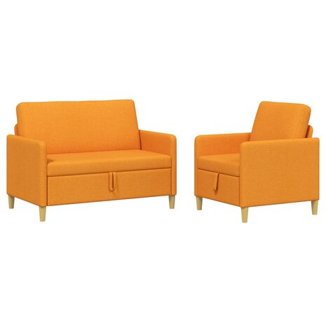 Bankenset met opbergruimte 2 pcs Donkergeel Polyester 2