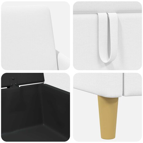 Bankenset met opbergruimte 2 pcs Wit Polyester 6