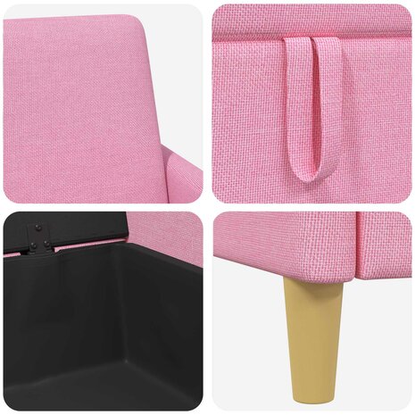 Bankenset met opbergruimte 2 pcs Roze Polyester 6